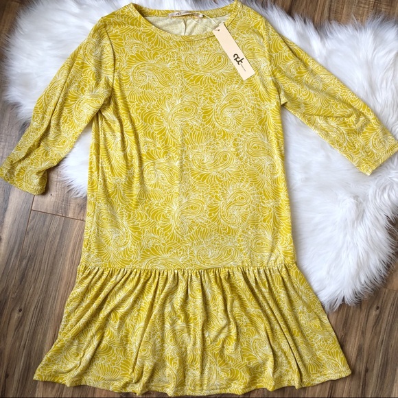 ADC Panacher Dresses & Skirts - ADC Panacher Dress // Caroline Mustard Peplum S/M